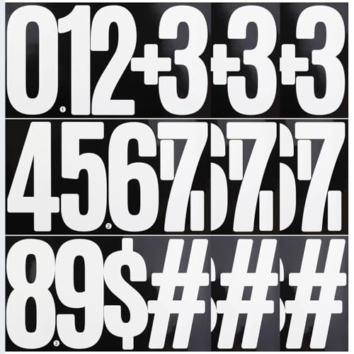 6 Inch Large Number Stickers 0-9 Numbers, 9 Sheets Self Adhesive and White gallery