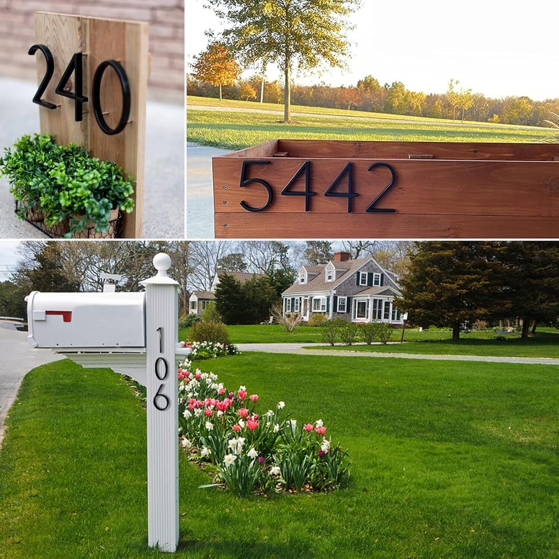 5 In Black Floating House Number, Mailbox Address Sign, Metal Modern Outside gallery