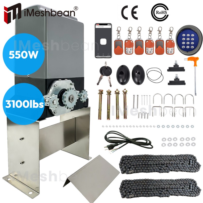 3100lbs Automatic Sliding Gate Opener Door Operator 6 Remotes+Keypad+APP Control