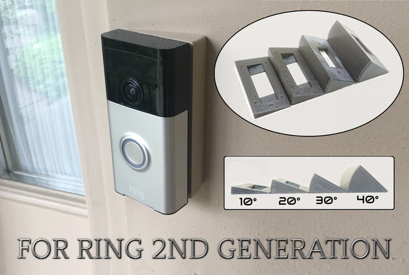 Angle Mount Bracket Holder Wedge for Ring 2nd Gen Video Doorbell 15° 30° 45° 60°