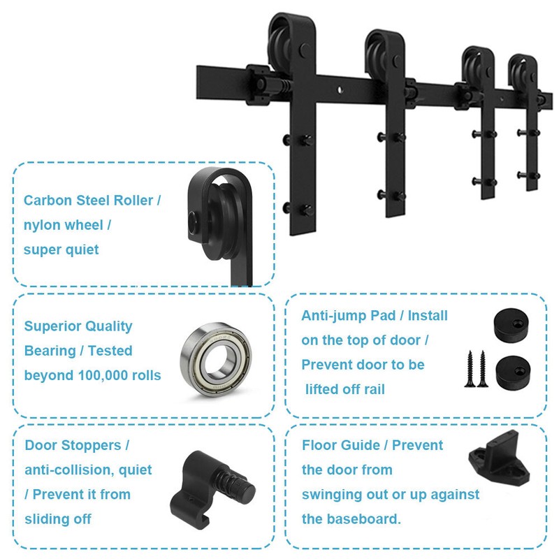 4FT -20FT Sliding Barn Door Hardware Track Single/Double Door Kit Home/Kitchen gallery