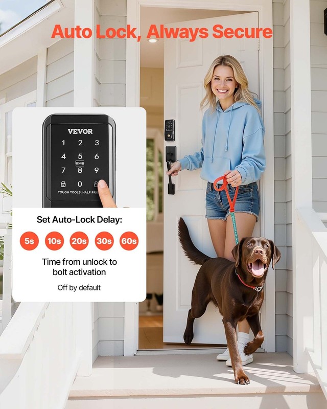Matte Black Keyless Entry Lock: Aluminum, IP55, -22F to 158F, Backlit, Anti-Peek gallery