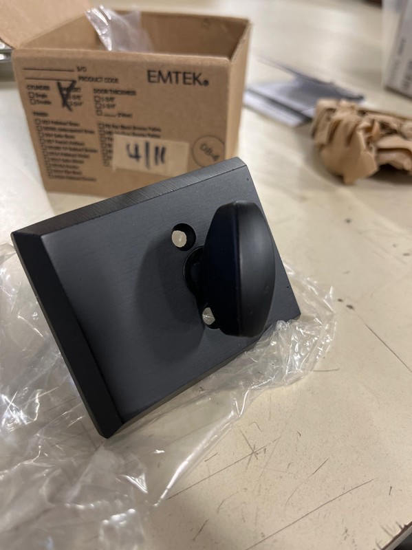 Emtek #3 Sandcast Bronze Rustic Modern Rectangular Single-sided Deadbolt