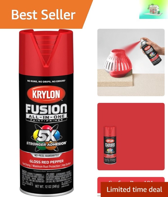Fusion 12 oz Rust Resistant Spray Paint in Red Pepper – Perfect for Any Project