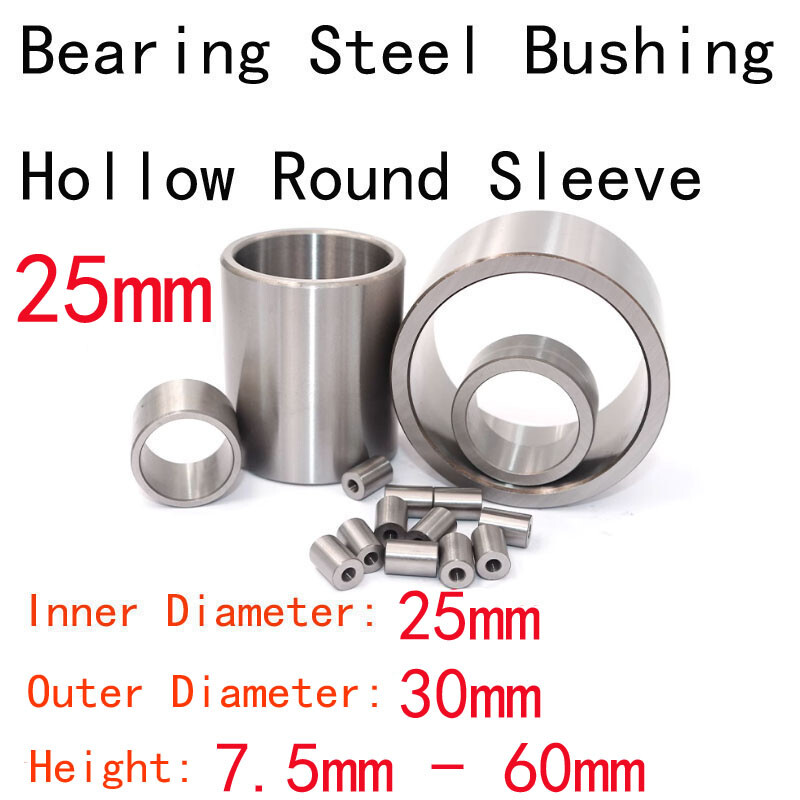 25mm Inner Dia Bearing Steel Bushing Hollow Round Sleeve 30mm OD 7.5mm-60mm Long
