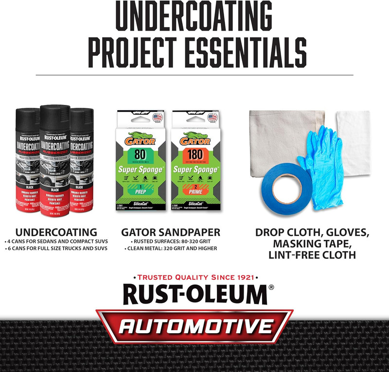 248657-6PK Stops Rust Undercoating Spray, 15 Oz, Rubberized Black, 6 Pack gallery