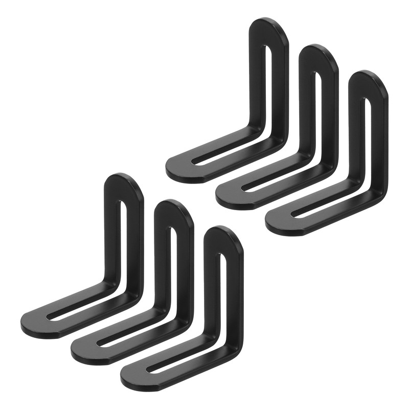 6Pcs Adjustable L-Shape Corner Brace with Slot, 1.89″ x 1.89″ Bracket, Black