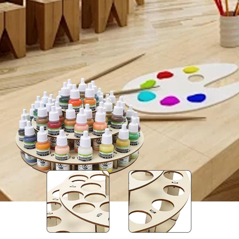 Craft Paint Storage Rack Round for Acrylic Paints 48 Slots Craft Paint Holder