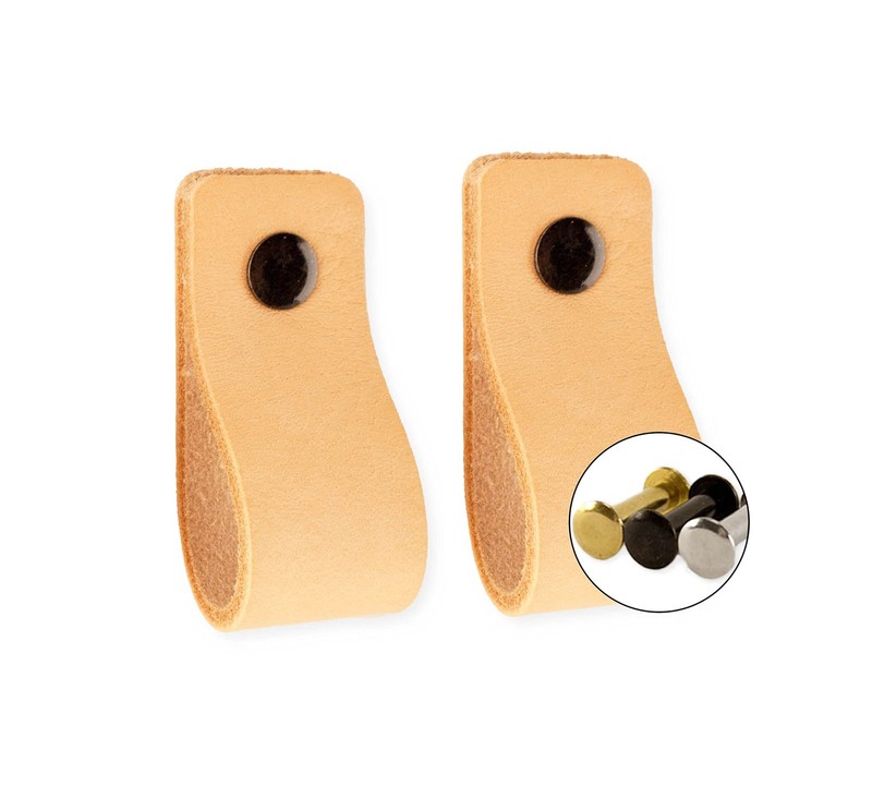 - Leather Drawer Pulls - Natural - 6 pcs - 4-15/16 x 1 ’’ - Leather Handle - ... gallery