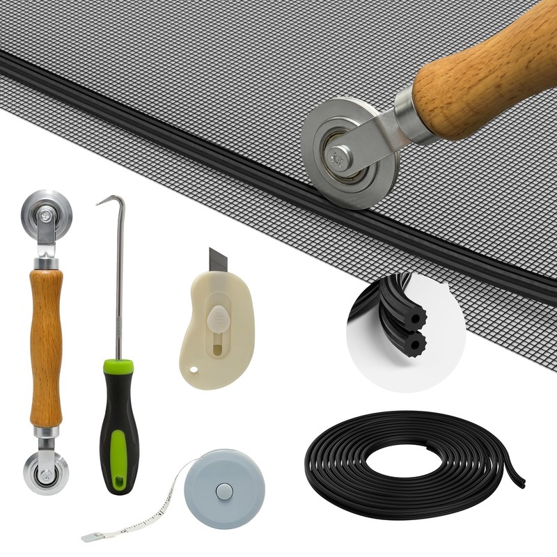 Window Screen Door Repair Kit: 48″x118″ Fiberglass Replacement Screen Mesh – …