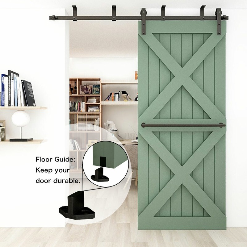 4FT-20FT Sliding Barn Door Hardware Kit Track Roller Closet Ceiling Mount Rail