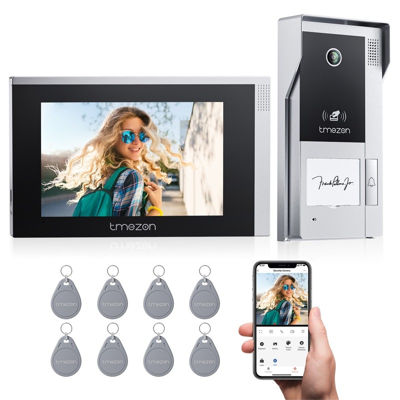TMEZON Smart Video Doorbell Intercom System 7″ IP Touchscreen 1080P Night Vision