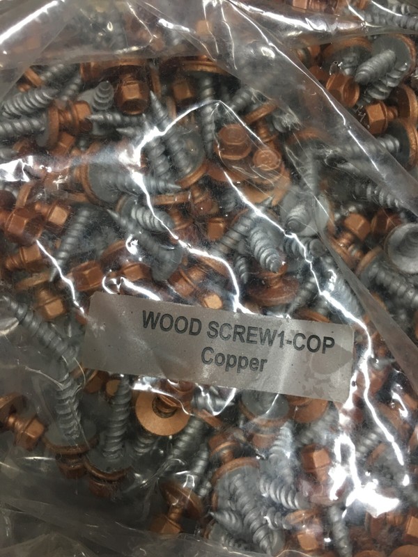 1000 copper METAL ROOFING siding SCREWS #10x 1″ metal to wood 1inch