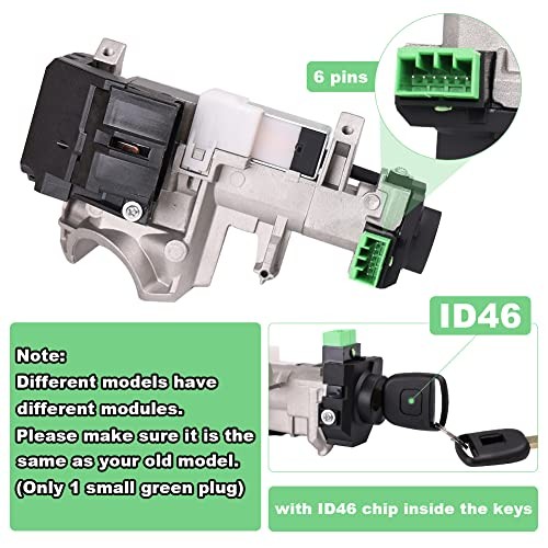 Ignition Switch Lock Cylinder Assembly with 2 Keys Compatible with 2006-2011 gallery