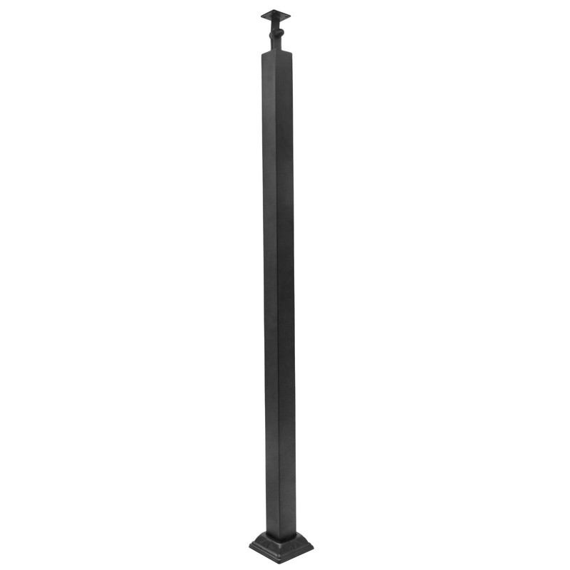 37.4" Black Square Railing Post 270° Adjustable Baluster Deck Stair Balcony