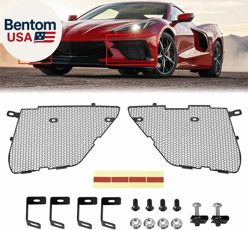 2Pcs Black Upgraded Front Radiator Guards Grille,Aluminum Front Outer Grill Low