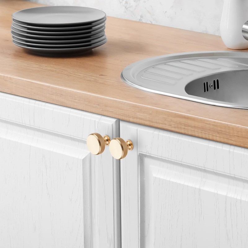 JOY DECOR 30 Pack Brushed Gold Kitchen Cabinet Single Hole, gallery