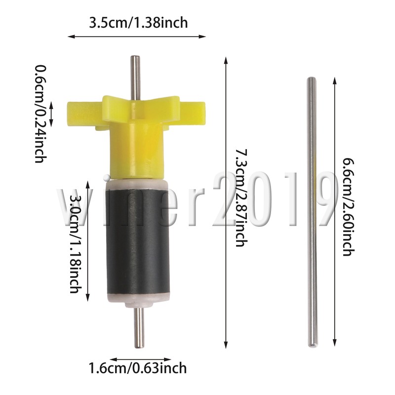Miniature Yellow Plastic Impeller Unit Submersible Pumps 0.63 Inch Pack of 15 gallery