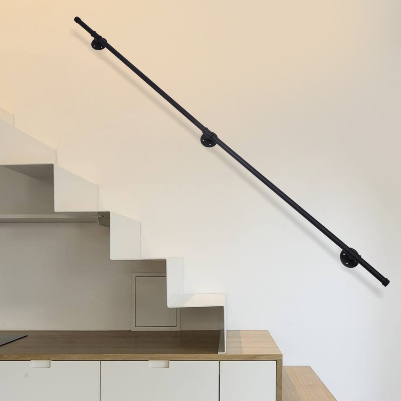 2M Handrail For Steps Stair Railing Hand Rail Kit Wall-mounted For Indoor Home