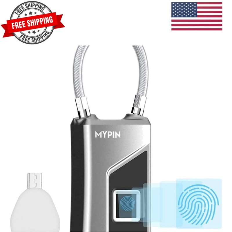 Fingerprint Lock with Key Backup, Smart keyless Waterproof Fingerprint Padloc…