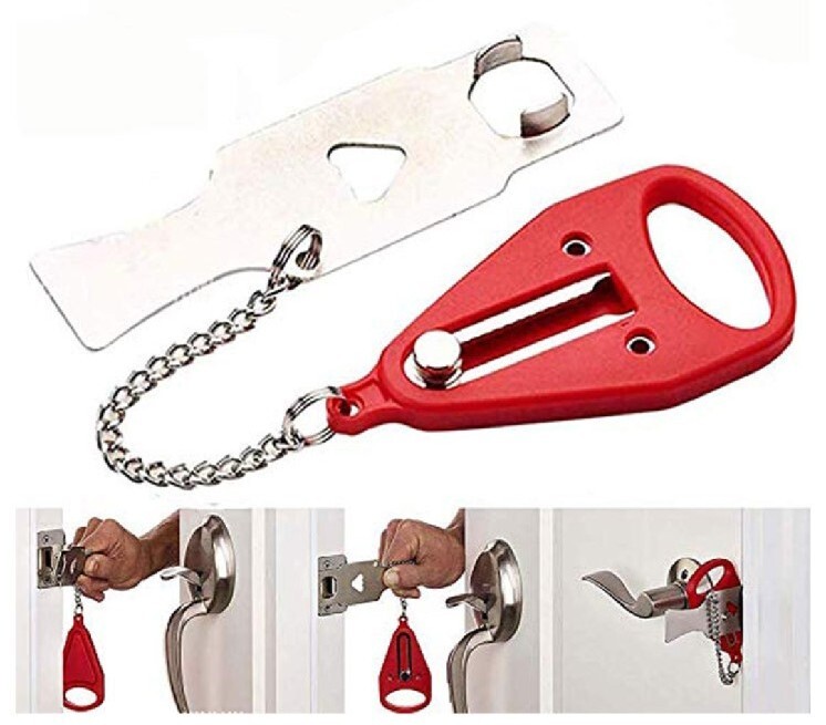 Portable Door Lock Security Device for Travel, Home, Hotel, Living Motel, Dorm gallery
