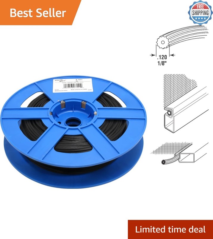 Easy Install 0.12 Inch Screen Retainer Spline – 250 Ft Roll for Windows & Doors