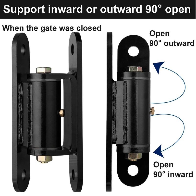 Gate Hinge 1100 Lbs Max Load 90° Inward/Outward Swivel 7" Length Bolted or gallery