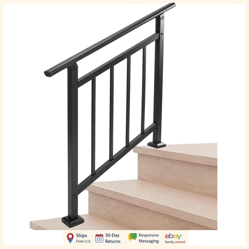Easy Install Hand Railing Kit for Outdoor Steps with Weight Capacity 501 lbs