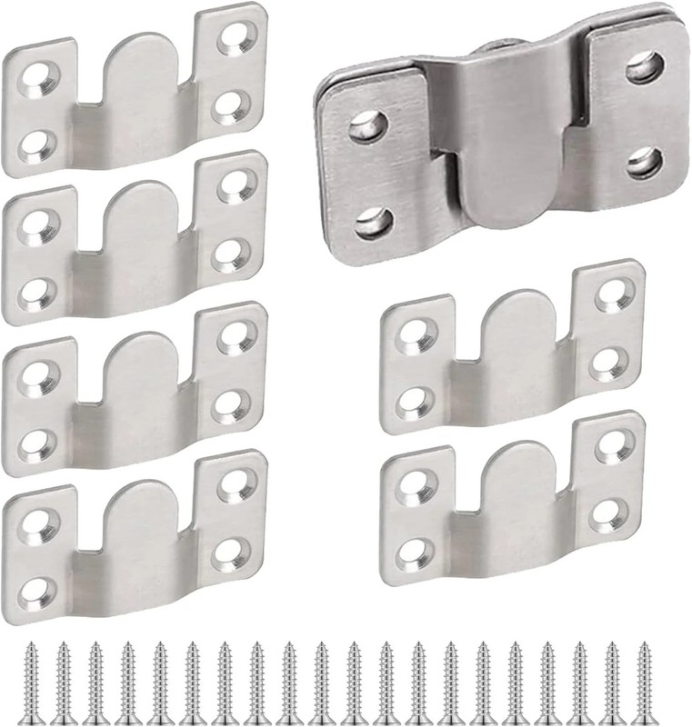 4 Pairs Flush Mount Bracket,Interlocking Furniture Connector,Stainless Steel Hea