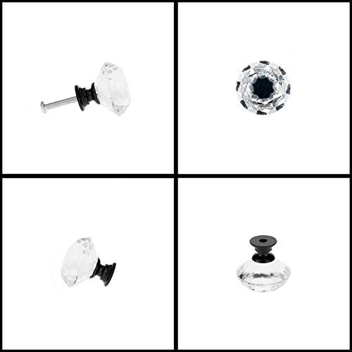 12 Pack Drawer Knobs Diamond Shaped Crystal Glass 30Mm Cabinet Knobs Pull Handle gallery