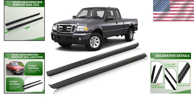 Window Trim Molding Compatible with Ranger 1999-2011 Front Outer Door gallery