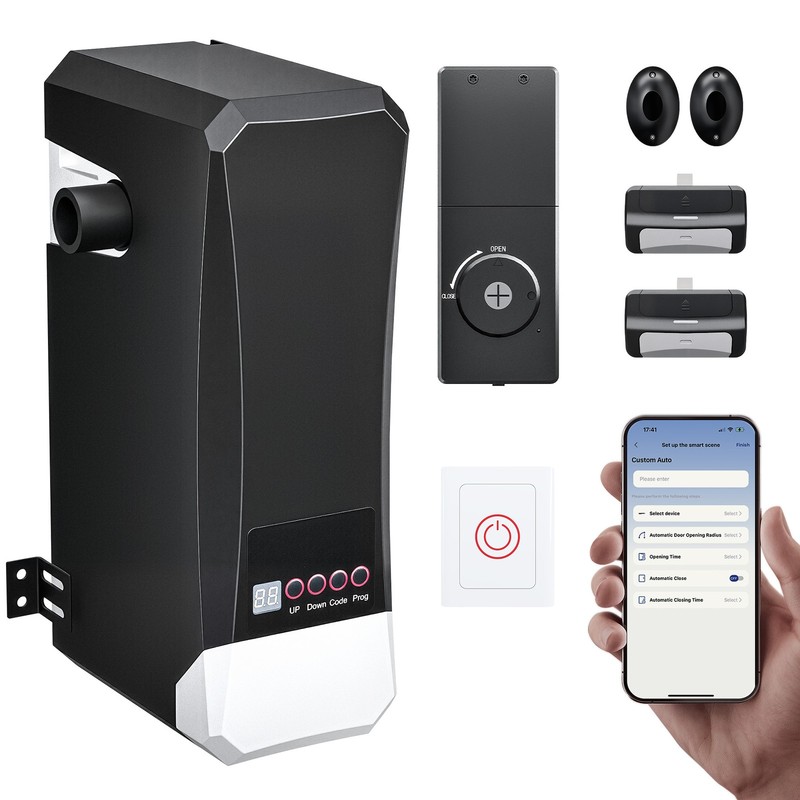 ZUMI Wall Mount Automatic App-Control Garage Door Opener 2 Remotes Electric Lock