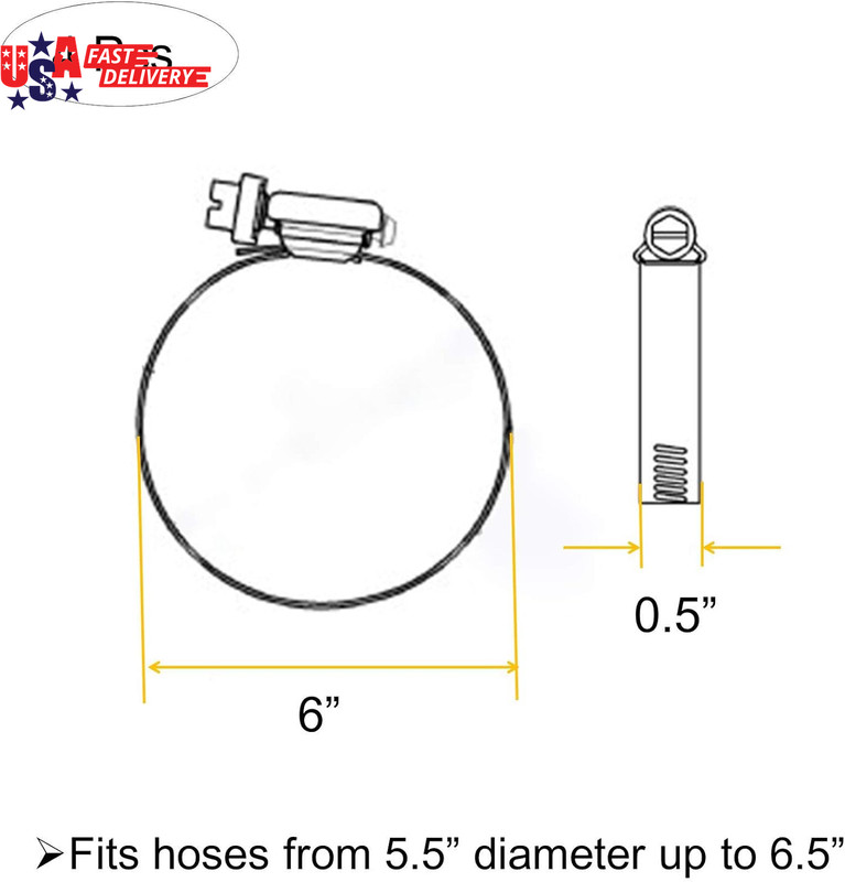 4" (Diameter) Adjustable 304 Stainless Steel Duct Clamps Hose Clamp Pipe Clamp A gallery