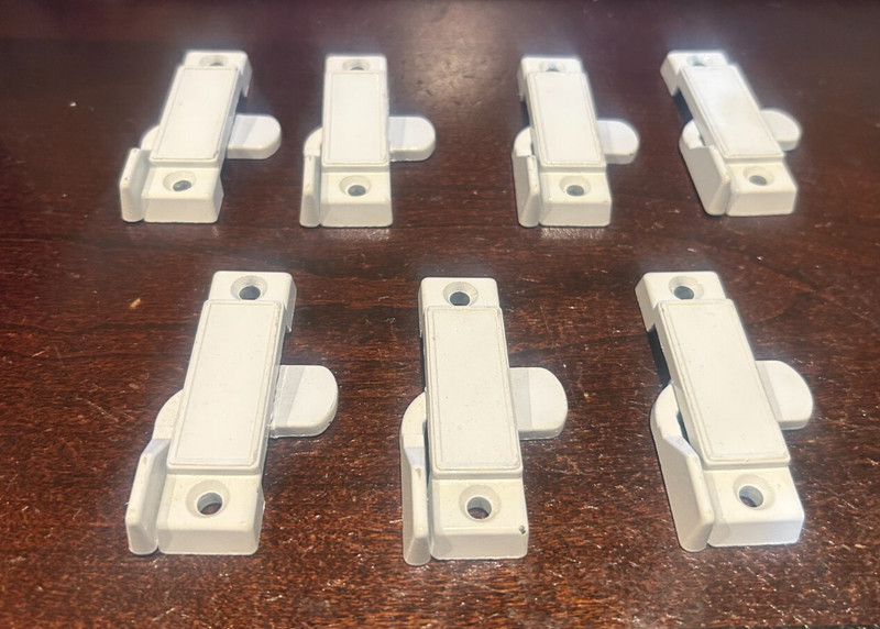 7 MDC Sliding Window White Zinc Sweep Sash Locks 3/8″ Latch 2-1/4 Centers 3/8″SB
