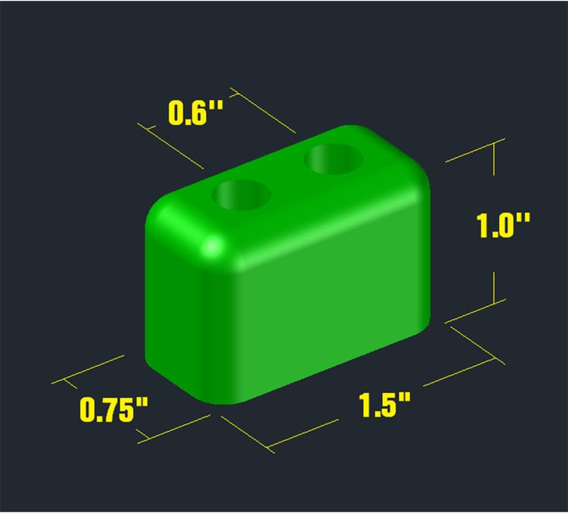 Pair Polyurethane Rubber Bumper Compatible with Pella Sliding Patio Door and Mor gallery