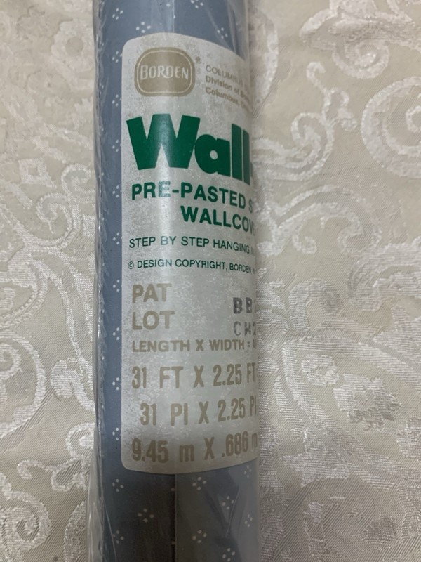 Wallpaper Pre Pasted Borden Wall Tex 2 Rolls Vtg 1980's Blue/White BB201 CH283 gallery