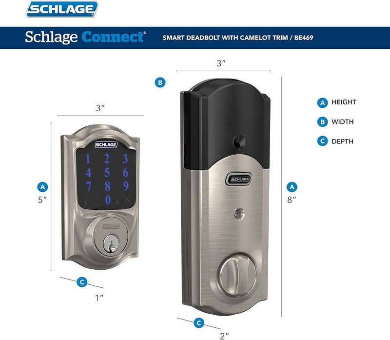 Schlage Connect Smart Deadbolt Lock with Touchscreen Keypad, Keyless Front Door gallery