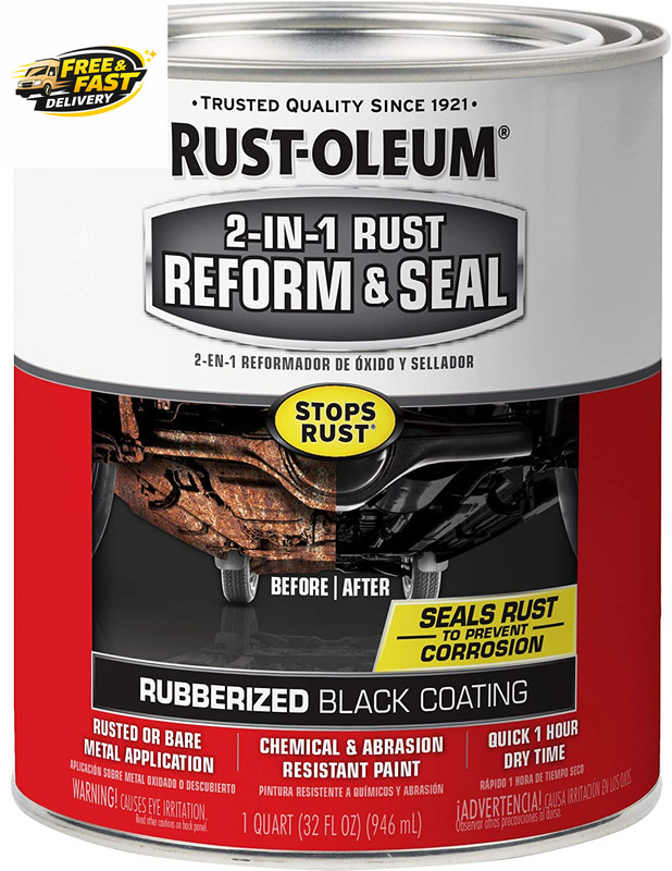 344763 Automotive 2-In-1 Rust Reform & Seal, Quart, Black
