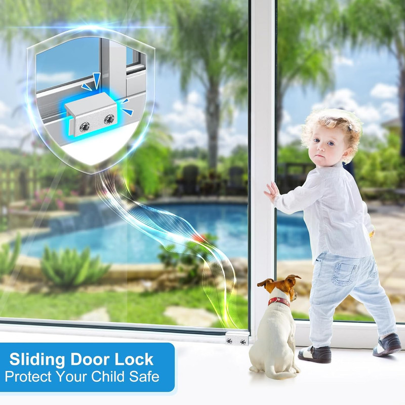 4 Sets Sliding Window Locks with Key, Window Locks for Up and Down Windows,Easy gallery