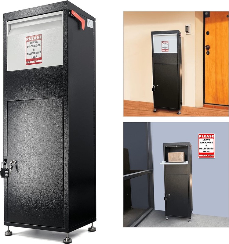 Package Delivery Box Locking Parcel Drop Box with Keys Combination Lock