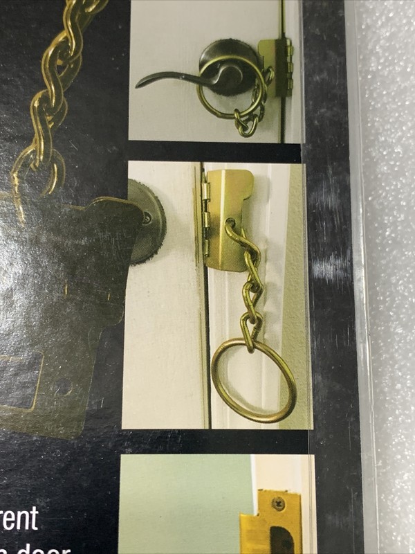 Strike Plate Locks Maximum Security Door Chain & Flip Lock, Gold gallery