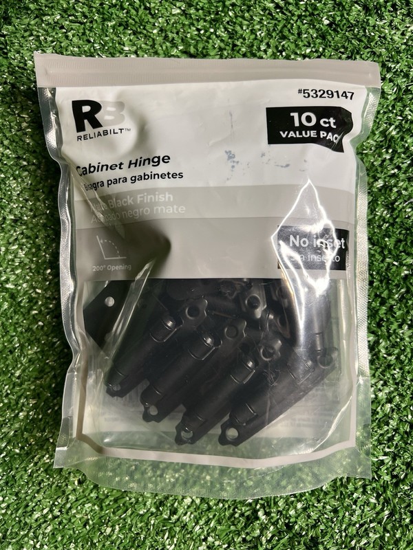 Reliabilt 10 Count Cabinet Hinge No Inset Matte Black Finish-NEW! #5329147