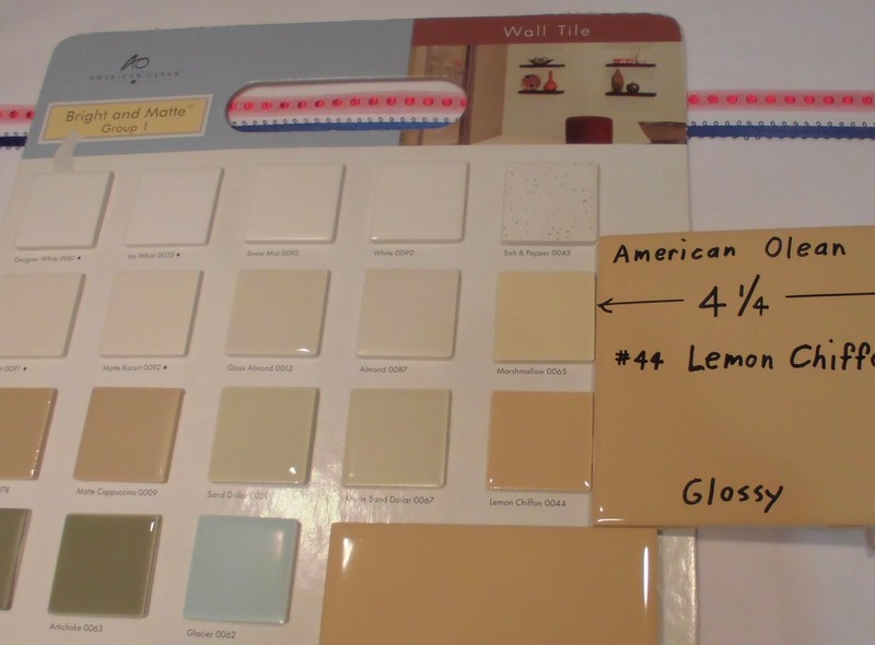 1 pc. Glossy Ceramic Tile *Lemon Chiffon #44* by American Olean 4-1/4" Mustard gallery