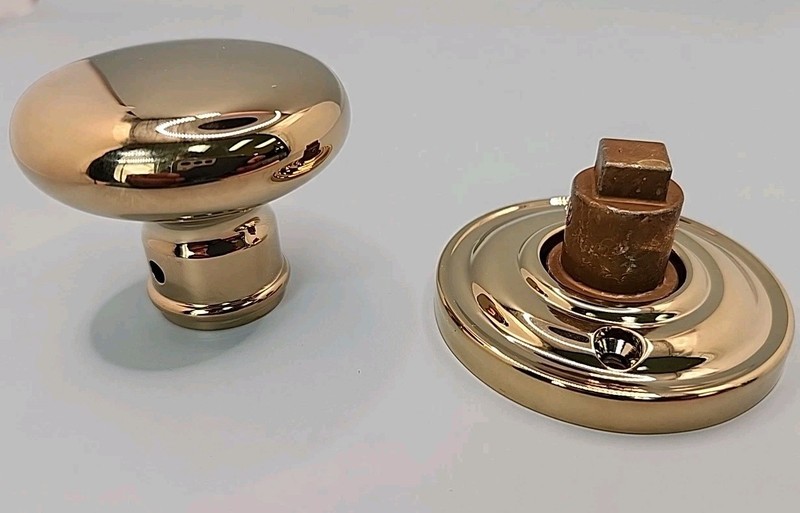 NEw Baldwin HD.ROU.TRR.003 Polished Brass Half-Dummy Knob with Traditional Round
