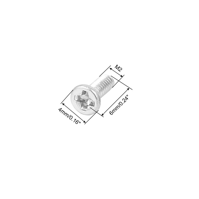 sourcingmap® M2 x 6 Phillips, Countered Head, Screws, 50 Piece Pack gallery
