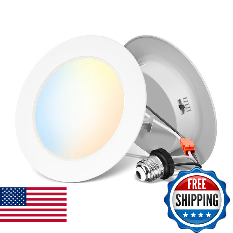 ANWIO Recessed Lighting 4 Inch, 5CCT Flat Retrofit LED Recessed Lights Can Needs