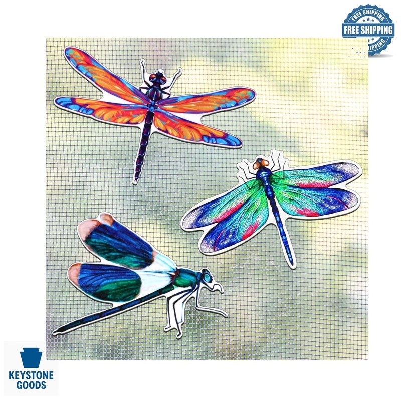 6-Pack Dragonfly Screen Magnets – Flexible Decorative Magnetic Door Protectors