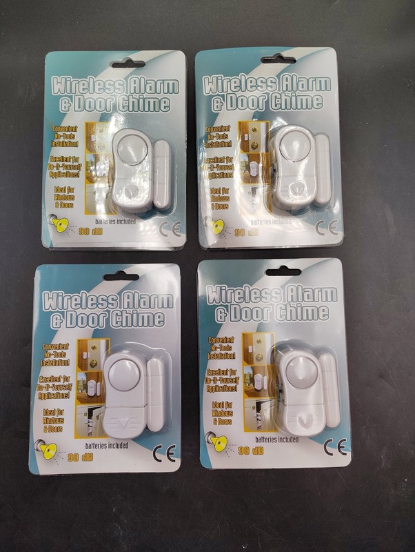 Hampton Direct Wireless Window Door Entry Alarm Chime 20975 90dB NEW LOT of 4