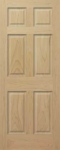 Poplar 6 Panel Raised Traditional Solid Core Stain Grade Interior Doors Slabs