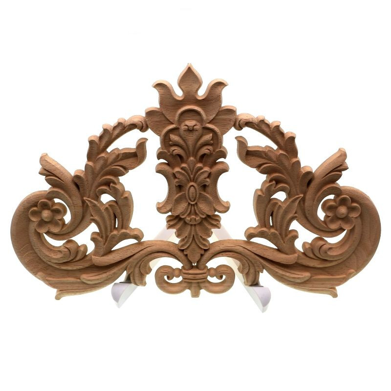 Creative Wood Solid Floral Pattern Patch Furniture Door Background Wall Cupboard
